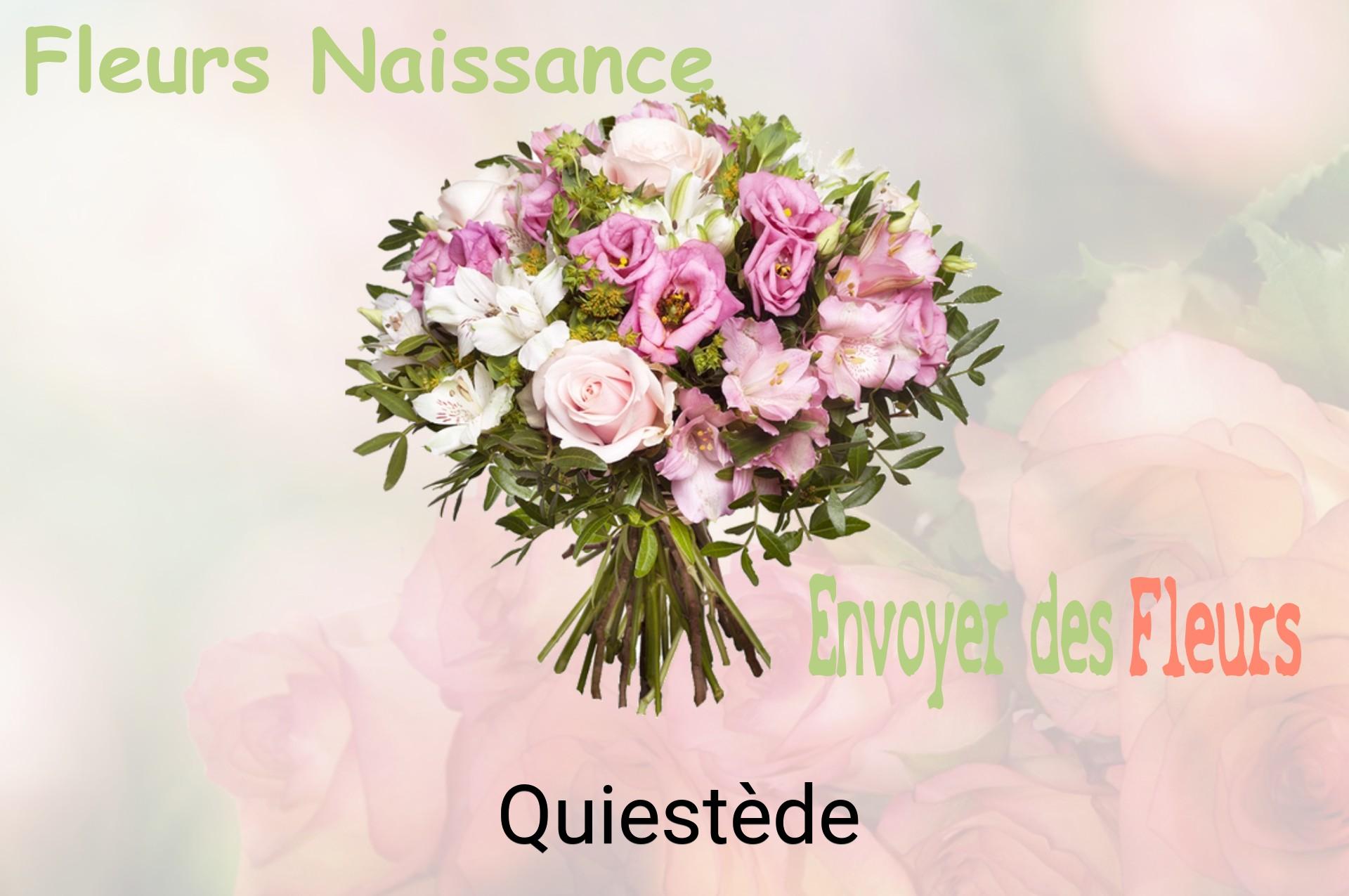 Bouquet de fleurs de naissance livré à Quiestède