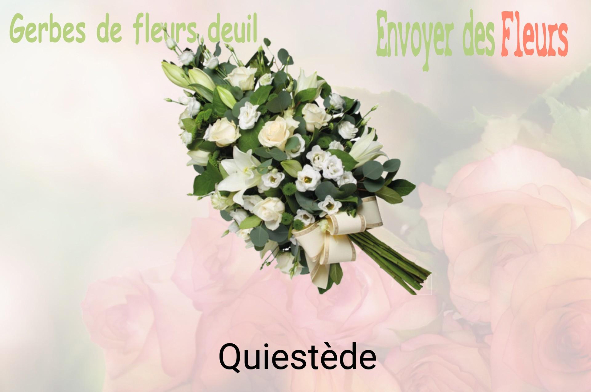 Gerbe de fleurs de deuil livrée à Quiestède